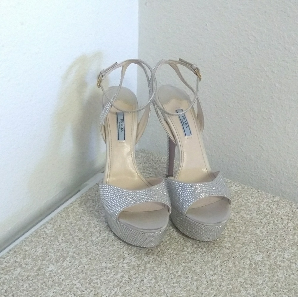 Prada Open Toe Ankle Strap Stiletto Heel. - Picture 1 of 7